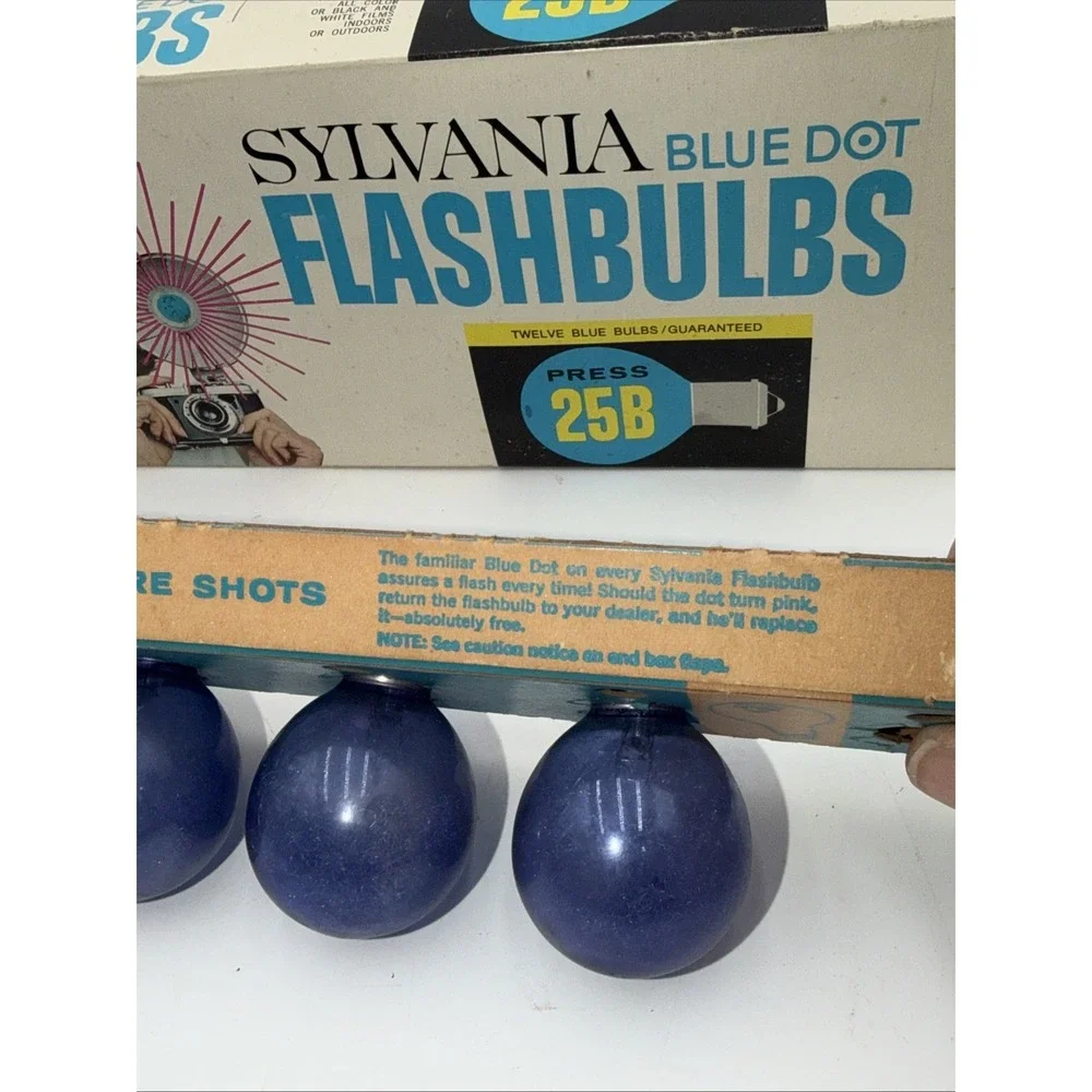 Sylvania BLUE DOT 5 Pack PRESS 25B FLASHBULB New Old Stock